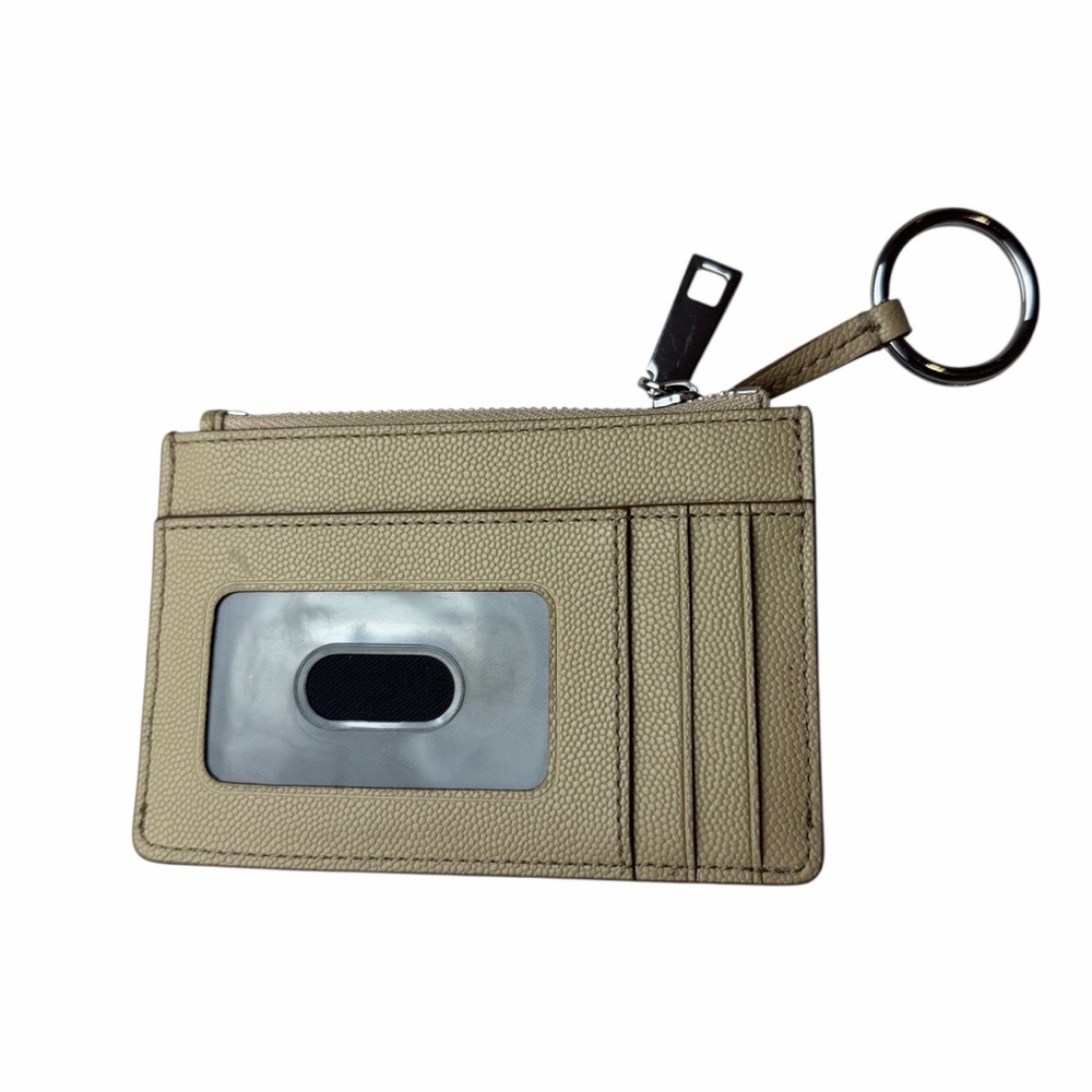 Marc Jacobs Key Ring Zip Cardholder Wallet Tan Leather ID Holder Neutral taupe - Picture 4 of 4